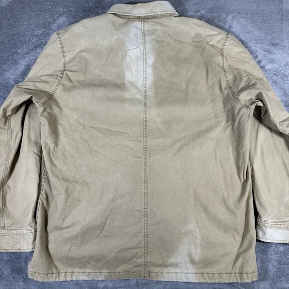 Carhartt Men's XL Chore Coat Beige Canvas Button Workwear Jacket Blanket Lined - Picture 6 of 7